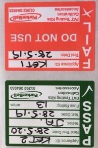 Red do not use PAT testing fail label