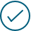 Blue circular tick icon