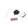 Dismantled UK plug showing wiring and fuse