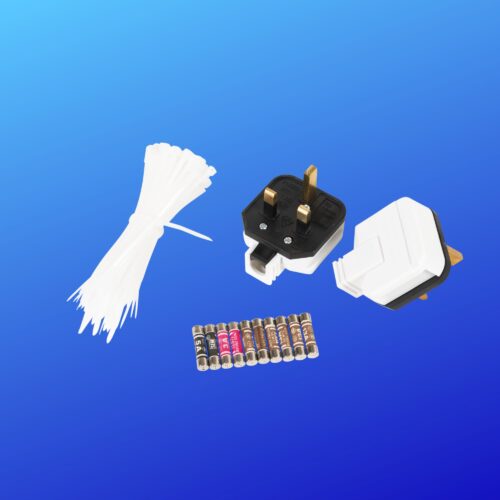 Plugs, fuses and cable ties for pat testing