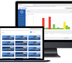 Vape detector dashboard on a desktop monitor