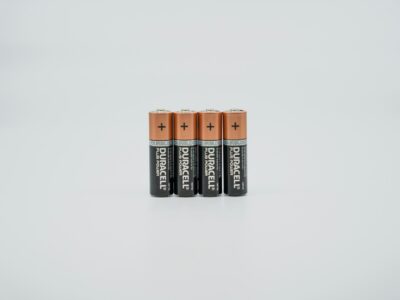 Four Duracell batteries